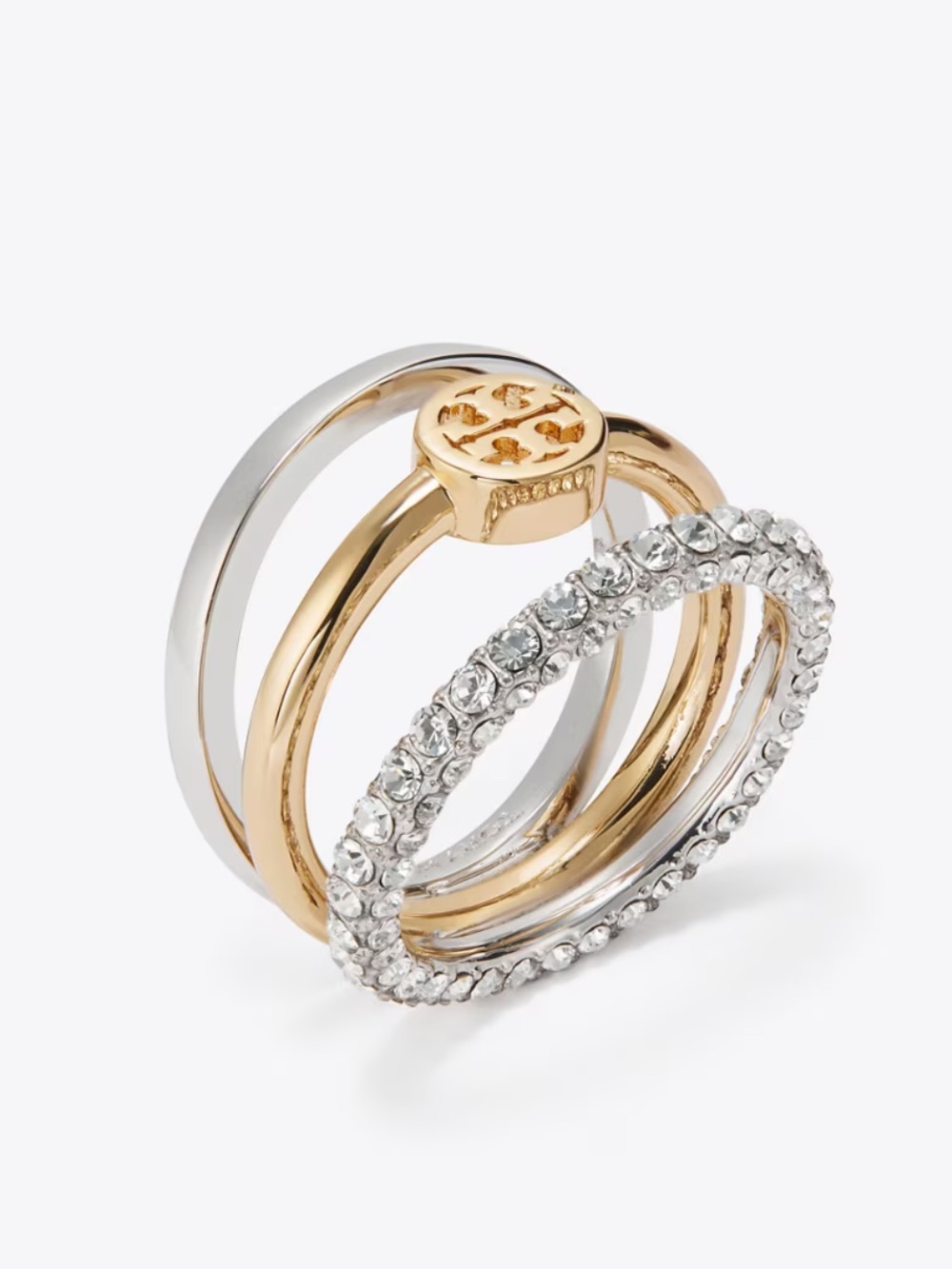 Tory Burch Icon Pave Stacking Ring